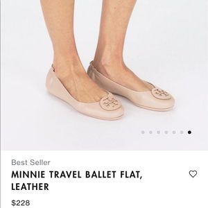 MINNIE TRAVEL BALLET FLAT, LEATHER